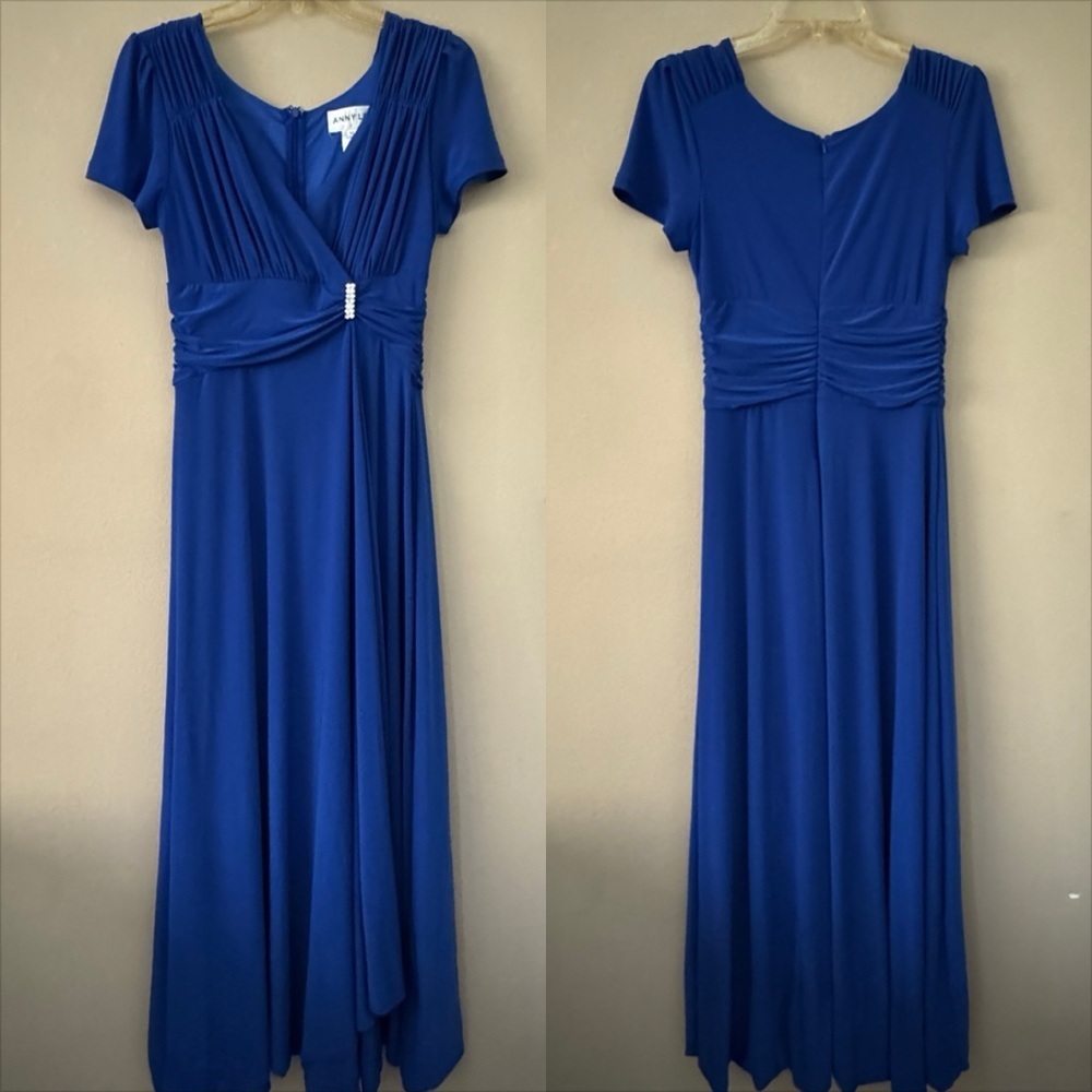 Anny Lee Royal Blue Fit and Flare Column Shape Dress M